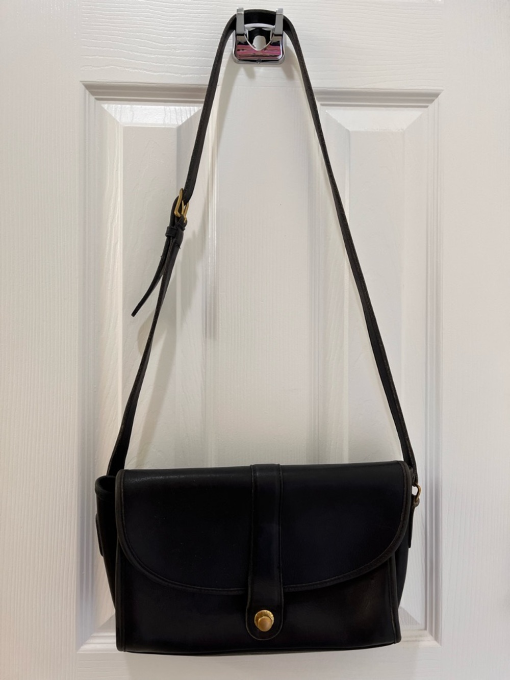 Coach Vintage Black Leather Roll Bag